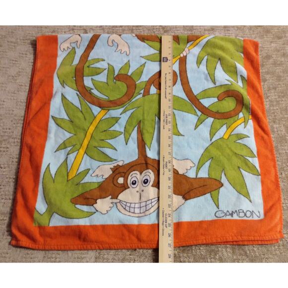 Vintage Terrimondo Beach Towel With Laughing Monkeys Hanging From Tree GAMBON - Picture 5 of 12